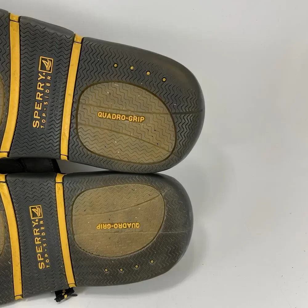 Sperry Top-Sider Santa Cruz Grey Leather Flip Flops Thong Sandals Mens Size 10